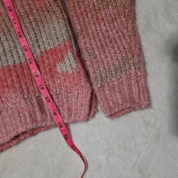Studio B By Bobeau Knitted Sweater Womens Juniors Small Short Camo Winter Fall - Picture 8 of 10